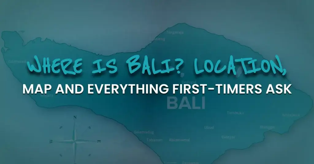 Where is Bali, aerial view of the island in the Indonesian archipelago